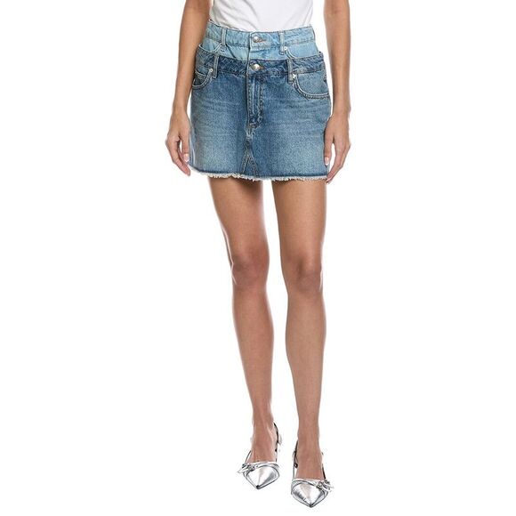 Simkhai WomensSalix Denim Mini Skirt Blue